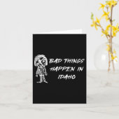 アイダホ・ハロウィーンの仮装の言葉で悪いことが起こる カード (黄色い花)