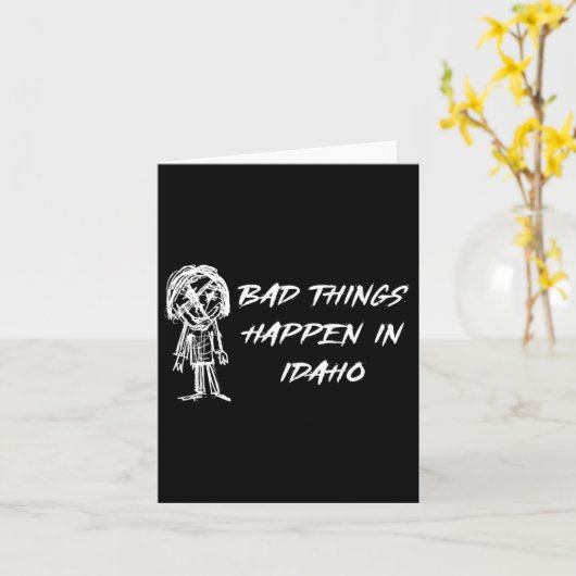 アイダホ・ハロウィーンの仮装の言葉で悪いことが起こる カード (黄色い花)
