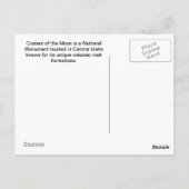 アイダホ・ムーンのクレーター ポストカード (裏面)