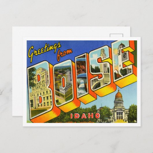 アイダホ・ヴィンテージ旅行ボイシさんからの挨拶 ポストカード (正面/裏面)