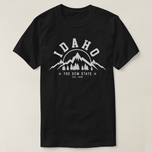 アイダホ 宝石の州 1890年設立 ヴィンテージ 山 ギフト Tシャツ (デザイン正面)