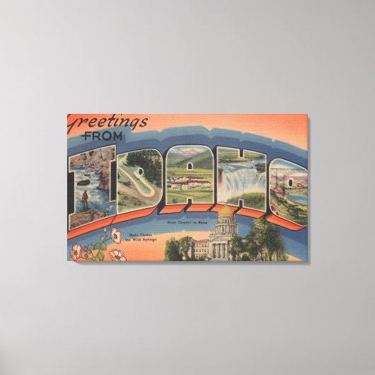 アイダホ(州大文字/花) – 大文字 キャンバスプリント (正面)