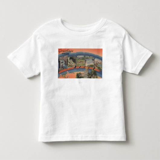 アイダホ(州都か花) -大きい手紙 トドラーTシャツ (正面)