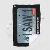 アイダホ「私は見た1」サスカッチライセンスプレート ゴルフタオル (インサイチュ)