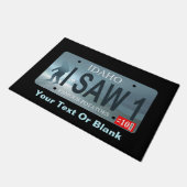 アイダホ「私は見た1」サスカッチライセンスプレート ドアマット (アングル)