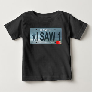 アイダホ「私は見た1」サスカッチライセンスプレート ベビーTシャツ