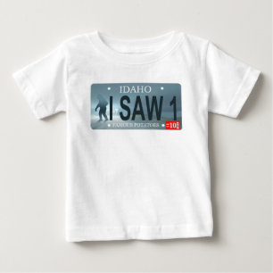 アイダホ「私は見た1」サスカッチライセンスプレート ベビーTシャツ