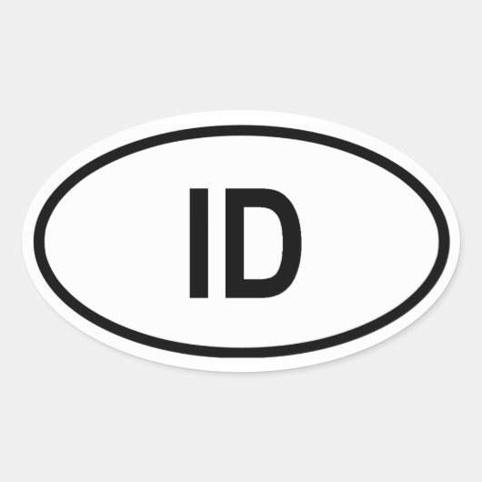 アイダホ「ID」 楕円形シール (正面)
