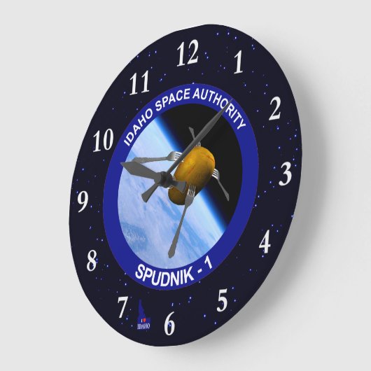 アイダホSpudnikの衛星代表団パッチ ラージ壁時計 (傾斜)