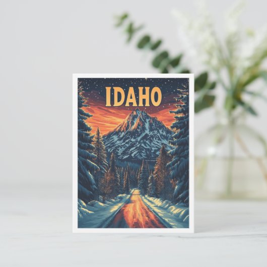 アイダホUSAアートヴィンテージイラストレーション旅行 ポストカード (スタンド正面)