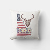 アイダ統一されたホ州レトロ地図ヴィンテージシカUSA クッション (正面)