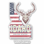 アイダ統一されたホ州レトロ地図ヴィンテージシカUSA シール (正面)