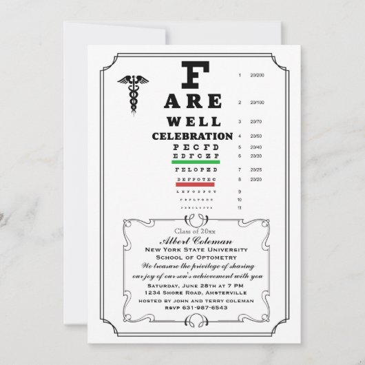 アイチャートフェアウェル招待状 招待状 (正面)