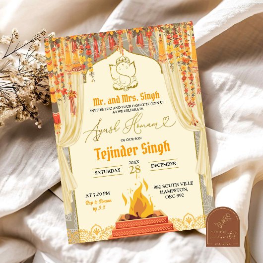 アイッシュホームインディアンベビークレードル式 招待状