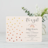 アイツアガール赤面ピンクパステルテラコッタレインボー 招待状 (スタンド正面)