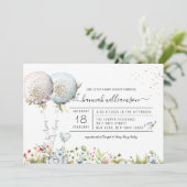 アイツイズボーイガールバルーンベビーシャワー招待状 招待状 (スタンド正面)