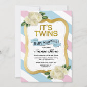 アイツイズボーイ&ガールベイビーシャワーピンクブルー招待状 招待状 (正面)