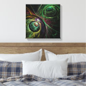 アイツーアイ抽象芸術アートブラックとホワイト キャンバスプリント (インサイチュ (寝室))