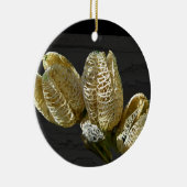 アイテムを調整する空のユリの種子ポッド セラミックオーナメント (右)