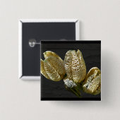 アイテムを調整する空のユリの種子ポッド 缶バッジ (正面&裏面)