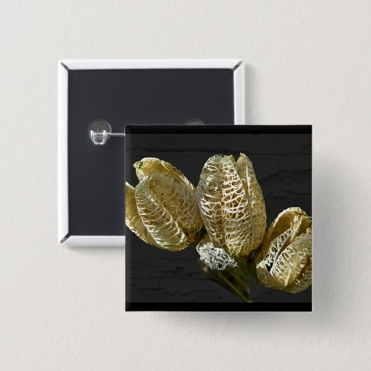 アイテムを調整する空のユリの種子ポッド 缶バッジ (正面&裏面)