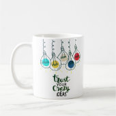 アイディアの信頼熱狂するやる気を起こさせる引用文 コーヒーマグカップ (左)