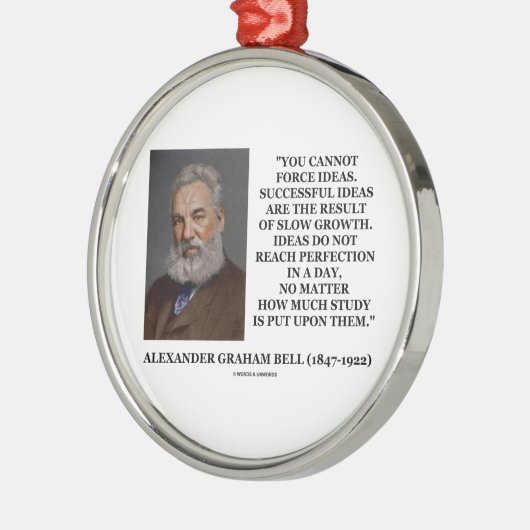 アイディアの遅い成長の鐘の引用文を強制できません メタルオーナメント (左)