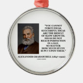 アイディアの遅い成長の鐘の引用文を強制できません メタルオーナメント (正面)