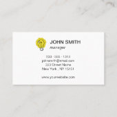 アイディアの電球のロゴの名刺 名刺 (裏面)