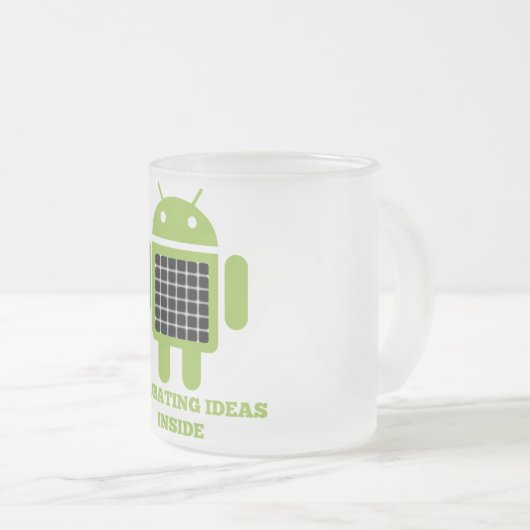 アイディアを内側に展開する(Bug Droid Grid Illusion) フロストグラスマグカップ (正面右)