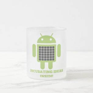 アイディアを内側に展開する(Bug Droid Grid Illusion) フロストグラスマグカップ