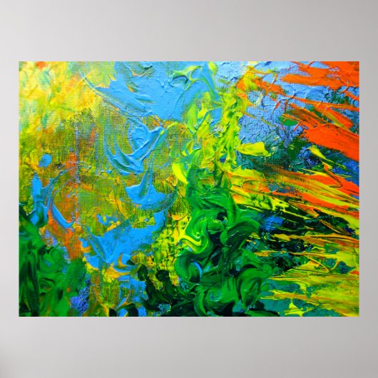 アイディアモダン抽象芸術絵画のプリント黄色 ポスター (正面)