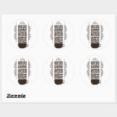 アイディア来After Coffee、トレンディータイポグラフィ文字 ラウンドシール (シート)