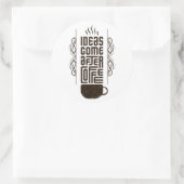 アイディア来After Coffee、トレンディータイポグラフィ文字 ラウンドシール (バッグ)