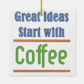 アイディア素晴らしはコーヒーで始まる セラミックオーナメント (裏面)