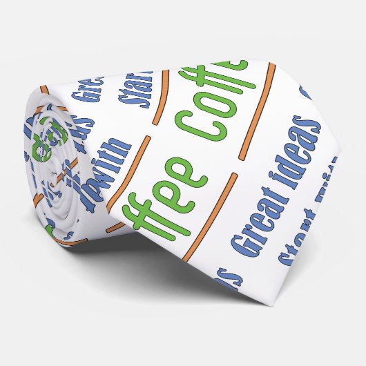 アイディア素晴らしはコーヒーで始まる ネクタイ (ロール)