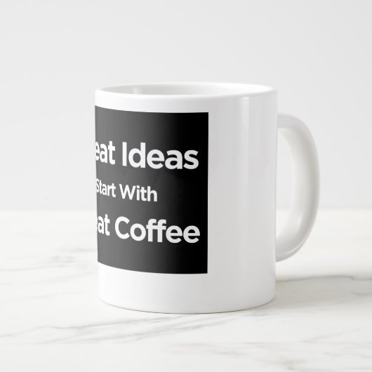 アイディア素晴らしはコーヒーで始ま素晴らしる | ジャンボマグ ジャンボコーヒーマグカップ (正面右)