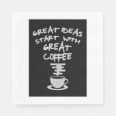 アイディア素晴らしはコーヒーで始ま素晴らしる スタンダードランチョンナプキン (正面)