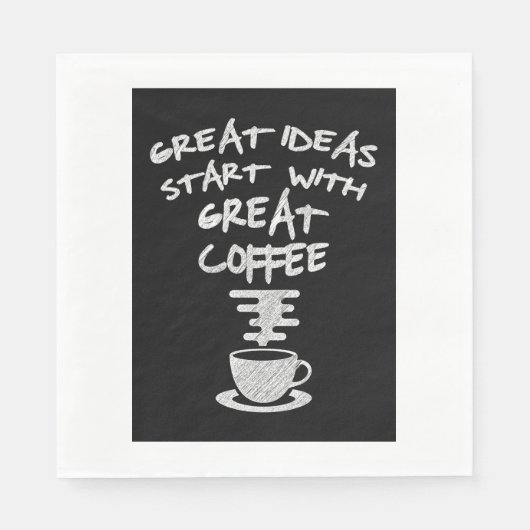 アイディア素晴らしはコーヒーで始ま素晴らしる スタンダードランチョンナプキン (正面)