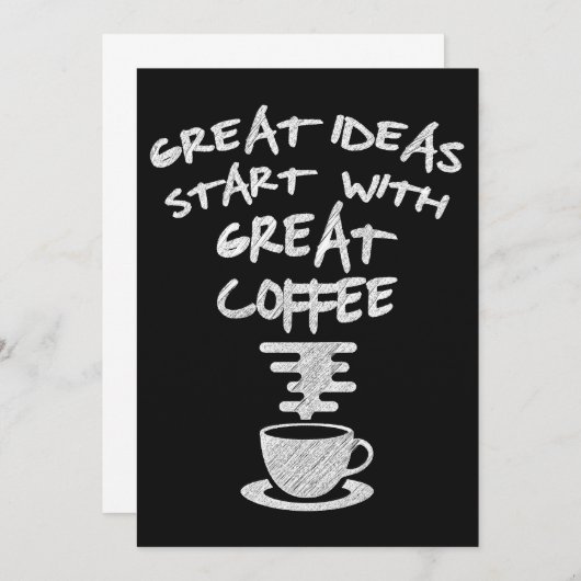 アイディア素晴らしはコーヒーで始ま素晴らしる 招待状 (正面/裏面)