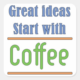 アイディア素晴らしはコーヒースクエアステッカーで始まる スクエアシール