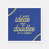 アイディア素晴らしはナプキンにドードルとして始まる スタンダードカクテルナプキン (正面)