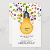 アイディア素晴らし電球リタイアメントパーティの招待状 招待状 (正面/裏面)