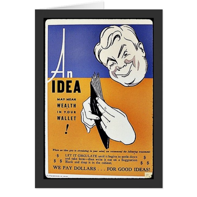 アイディア、あなたの財布の富 (正面)