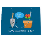 アイディグハッピーバレンタインデー おもしろい |愛 ラージペーパーバッグ (正面)