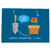 アイディグハッピーバレンタインデー おもしろい |愛 ラージペーパーバッグ (裏面)