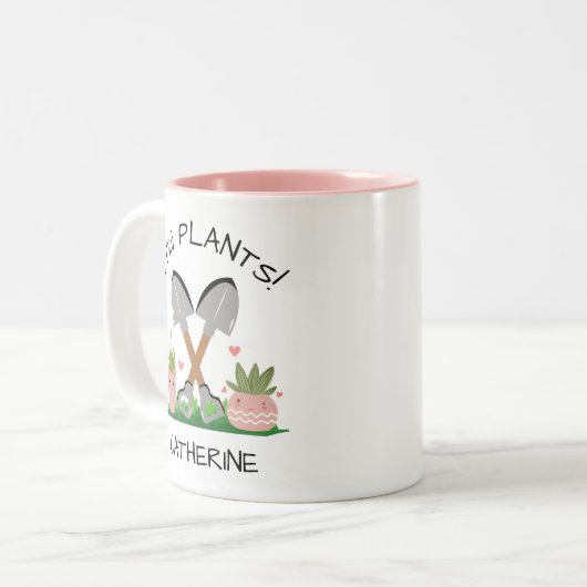 アイディグプラントおもしろいことわざカスタム植物愛好家 ツートーンマグカップ (正面左)