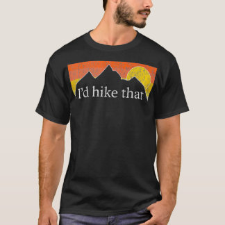 アイディハイクザハイカーハイキングマウンテンサンセットヴィンテージ Tシャツ