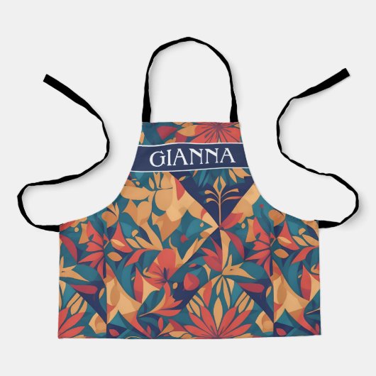 アイディモザイクカラフルパタパーソナライズされたーン エプロン (正面)