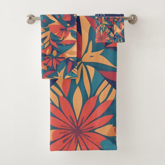 アイディモザイクカラフルパタパーソナライズされたーン バスタオルセット (インサイチュ)